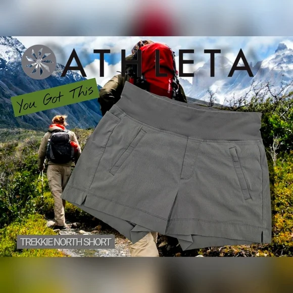 Athleta Trekkie North Short Sz 2 Olive Green Quick Dry Moisturizer Wicking SPF50 - Picture 17 of 17